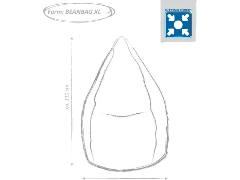 Sitting Point Sitzsack BeanBag Fluffy 220 l Weiß Herz-Muster