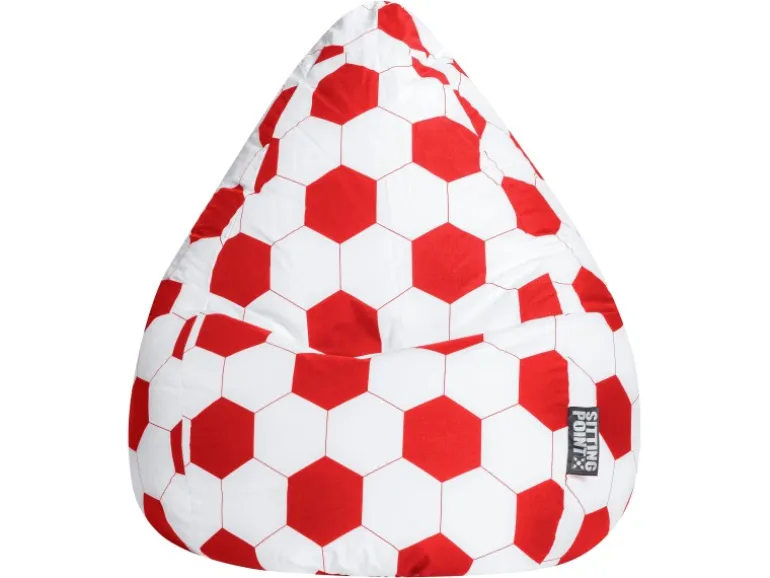 Sitting Point Sitzsack BeanBag Fankurve 220 l Rot-Weiß Fußball-Muster
