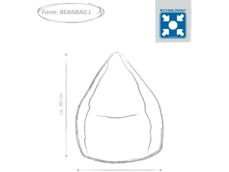 Sitting Point Sitzsack BeanBag Fluffy 120 l Weiß Herz-Muster