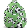 Sitting Point Sitzsack BeanBag Kicker 220 l Grün Fußball-Muster