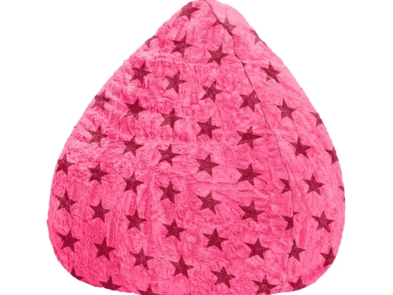 Sitting Point Sitzsack BeanBag Fluffy 220 l Pink Sternen-Muster