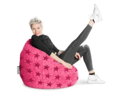 Sitting Point Sitzsack BeanBag Fluffy 220 l Pink Sternen-Muster