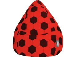 Sitting Point Sitzsack BeanBag Fankurve 220 l Rot-Schwarz Fußball-Muster