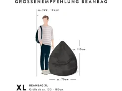 Sitting Point Sitzsack Brava BeanBag 220 l Grau