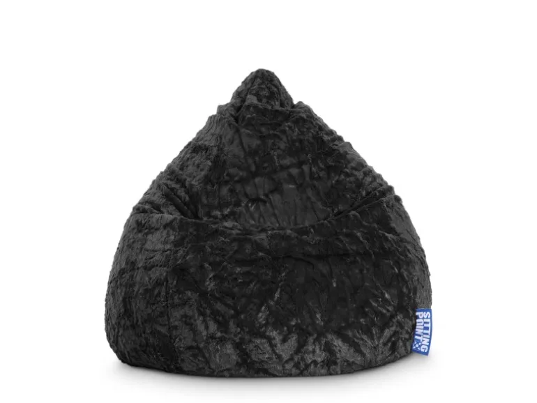 Sitting Point Sitzsack Fluffy 120 l Schwarz