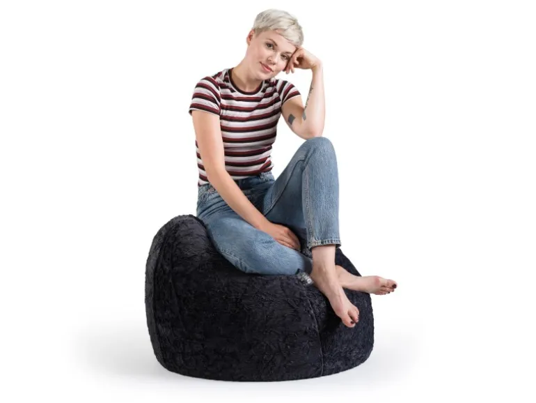 Sitting Point Sitzsack Fluffy 120 l Schwarz
