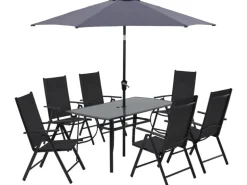 Sitzgruppe Townsville 8-tlg. Aluminium Anthrazit