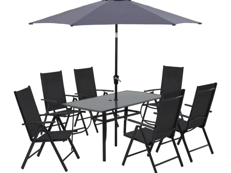 Sitzgruppe Townsville 8-tlg. Aluminium Anthrazit