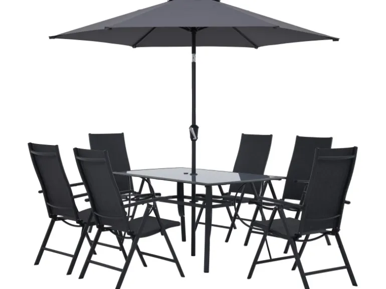 Sitzgruppe Townsville 8-tlg. Aluminium Anthrazit