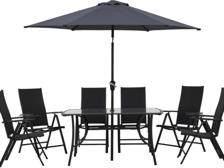 Sitzgruppe Townsville 8-tlg. Aluminium Anthrazit