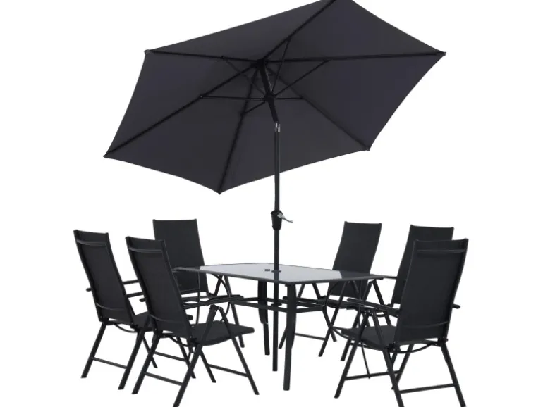 Sitzgruppe Townsville 8-tlg. Aluminium Anthrazit