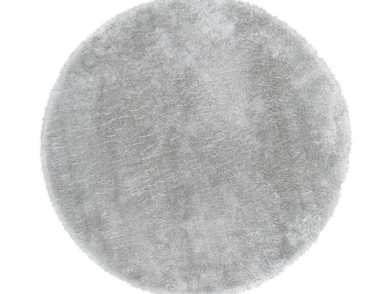Sitzkissen Lambskin Rund Kunstfell Hellgrau 40 cm x 40 cm