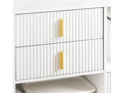 SoBuy Aktenschrank Druckertisch mit 3 Schubladen Sideboard für Büro Weiß ASK11-W