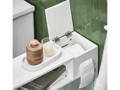 SoBuy Badezimmerschrank Nischenregal mit Rollen Küchenregal Weiß BZR117-W