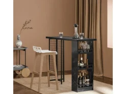 SoBuy Bartisch Balkontisch Küchentisch Bistrotisch Stehtisch Schwarz FWT100-SCH
