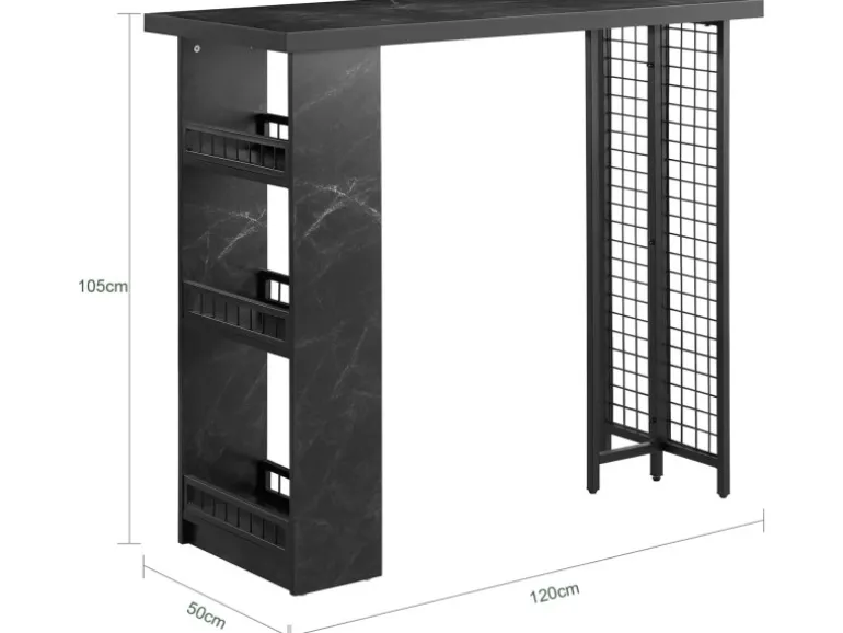 SoBuy Bartisch Balkontisch Küchentisch Bistrotisch Stehtisch Schwarz FWT100-SCH
