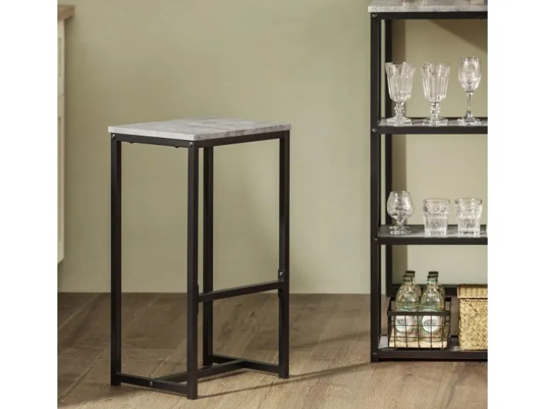 SoBuy Bartisch mit 2 Barhockern Holz Metall Natur Schwarz OGT43-F