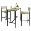 SoBuy Bartisch Set mit 2 Barhockern Holz Metall Natur Schwarz OGT03-N