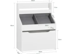 SoBuy Bücherregal für Kinder Kinderregal mit 2 Boxen Aufbewahrungsregal KMB71-W