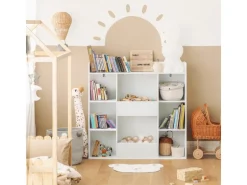 SoBuy Bücherregal für Kinder Kinderregal Aufbewahrungsregal Standregal KMB55-W