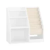 SoBuy Bücherregal Kinderregal mit Stofftaschen und 3 Regale Weiß 80x80x40cm KMB119-W