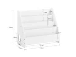 SoBuy Bücherregal Kinderregal mit 4 Offenen Fächer und 1 Ablagefächern KMB32-K-W