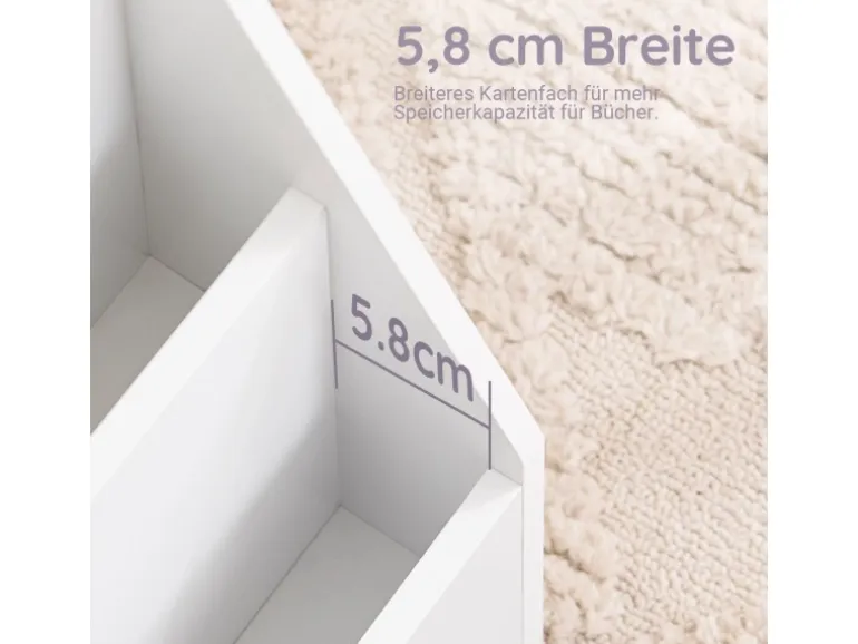 SoBuy Bücherregal Kinderregal mit 4 Offenen Fächer und 1 Ablagefächern KMB32-K-W