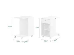SoBuy Couchtisch mit Tablet Schiene Beistelltisch mit Rollen Weiß FBT148-W