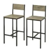 SoBuy 2-er Set Barhocker Barstühle mit Rücken-Lehne Sitzhöhe 67cm FST53x2