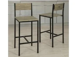 SoBuy 2-er Set Barhocker Barstühle mit Rücken-Lehne Sitzhöhe 67cm FST53x2