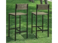 SoBuy 2-er Set Barhocker Barstühle mit Rücken-Lehne Sitzhöhe 67cm FST53x2