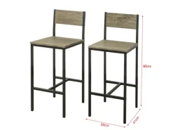 SoBuy 2-er Set Barhocker Barstühle mit Rücken-Lehne Sitzhöhe 67cm FST53x2
