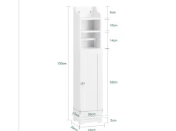 SoBuy Freistehend Toilettenpapieraufbewahrung Holz Weiß FRG177-W