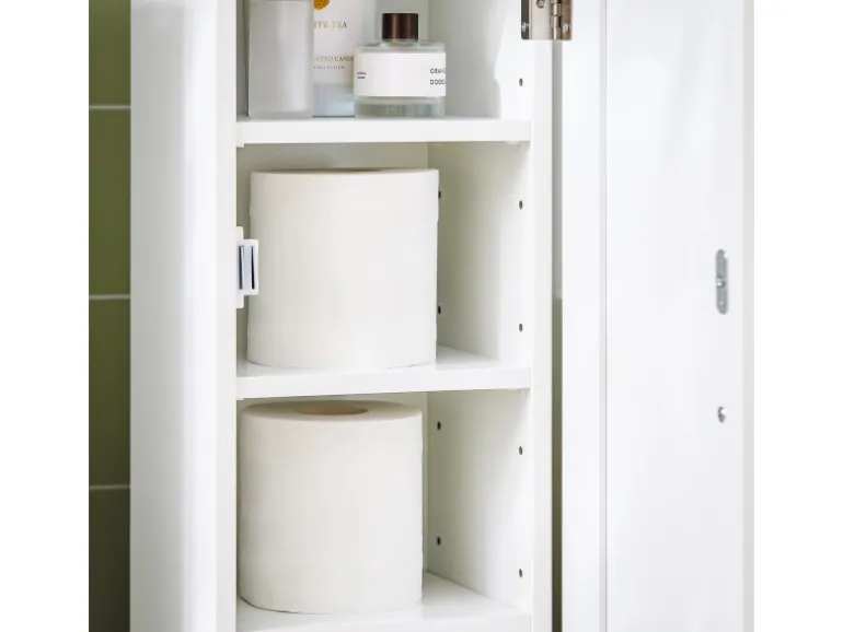 SoBuy Freistehend Toilettenpapieraufbewahrung Holz Weiß FRG177-W