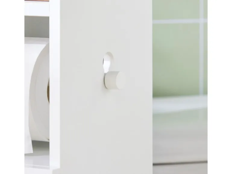 SoBuy Freistehend Toilettenpapieraufbewahrung Holz Weiß FRG177-W