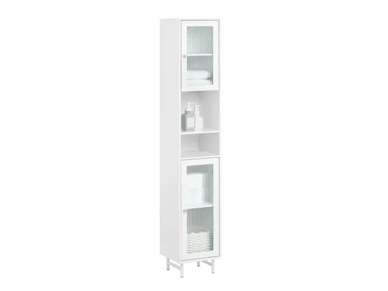 SoBuy Hochschrank Badschrank Badregal Badezimmerschrank Weiß BZR118-W
