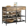 SoBuy Kücheninsel Sideboard mit Schublade Kommode Küchenschrank Vintage FSB85-PF