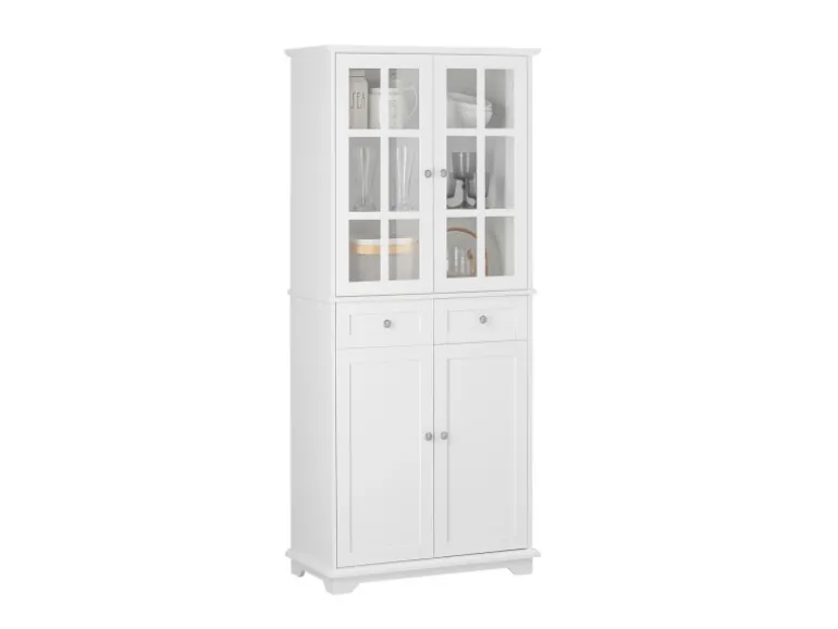 SoBuy Küchenschrank Hochschrank Badezimmerschrank Buffet Kommode FSB76-W