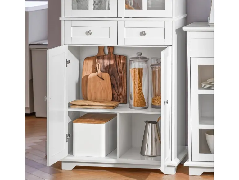 SoBuy Küchenschrank Hochschrank Badezimmerschrank Buffet Kommode FSB76-W