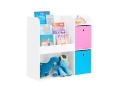 SoBuy Kinder Bücherregal Kinderregal mit 5 Ablagen Spielzeugregal Weiß KMB37-F