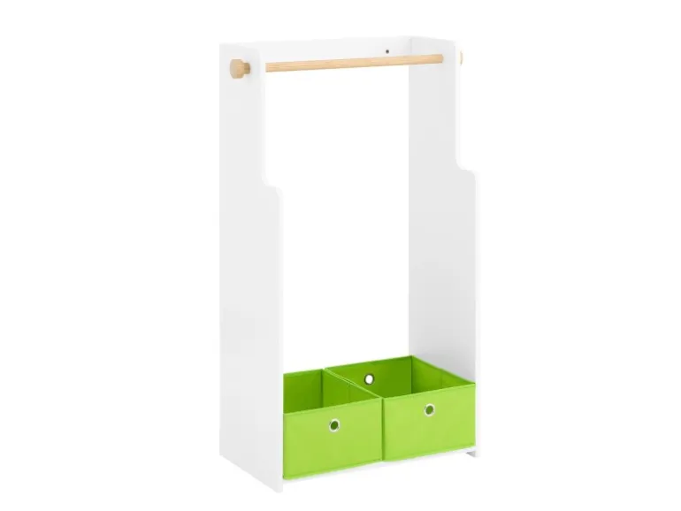 SoBuy Kindergarderobe mit 2 Boxen Kinderkleiderständer Kleiderschrank KMB109-W