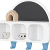 SoBuy Kindergarderobe mit Tafel Kinderregal Bücherregal Weiß KMB86-W