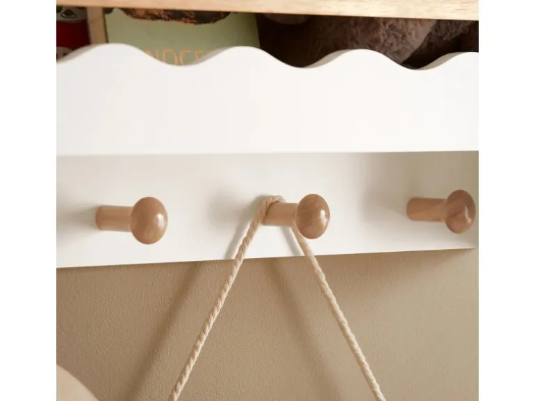 SoBuy Kindergarderobe mit Ablage Kinderregal Bücherregal Wandregal Weiß KMB78-W