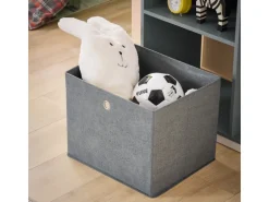 SoBuy Kinderkleiderschrank mit 3 Haken Kleiderständer mit Box Grau KMB40-HG
