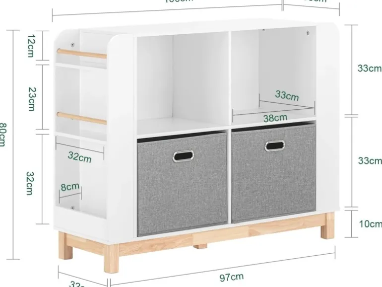 SoBuy Kinderregal Bücherregal Kinderzimmer Aufbewahrungsregal Weiß KMB85-W