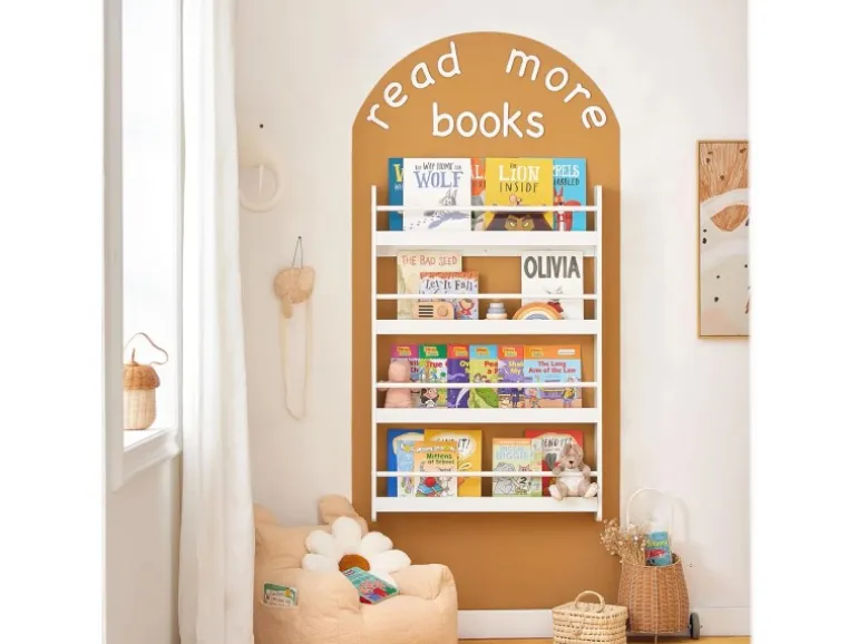 SoBuy Kinderregal Bücherregal Wandregal Hängeregal Weiß KMB08-W