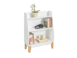 SoBuy Kinderregal mit 3 Fächern Bücherregal Aufbewahrungsregal Weiß KMB47-W