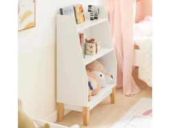 SoBuy Kinderregal mit 3 Fächern Bücherregal Aufbewahrungsregal Weiß KMB47-W