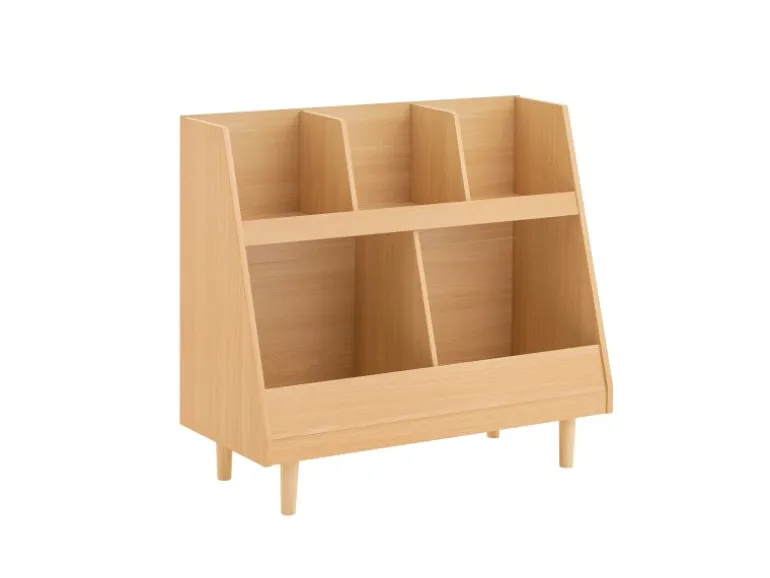 SoBuy Kinderregal mit 5 Fächern Bücherregal Aufbewahrungsregal Natur KMB111-N