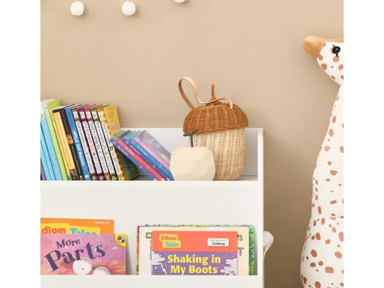 SoBuy Kinderregal mit 3 Fächern Spielzeugregal Bücherregal Standregal KMB54-W